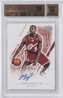 2003-04 "Ultimate Collection" #127 LeBron James Signed Rookie Card (#005/250) – BGS PRISTINE 10/BGS 10
